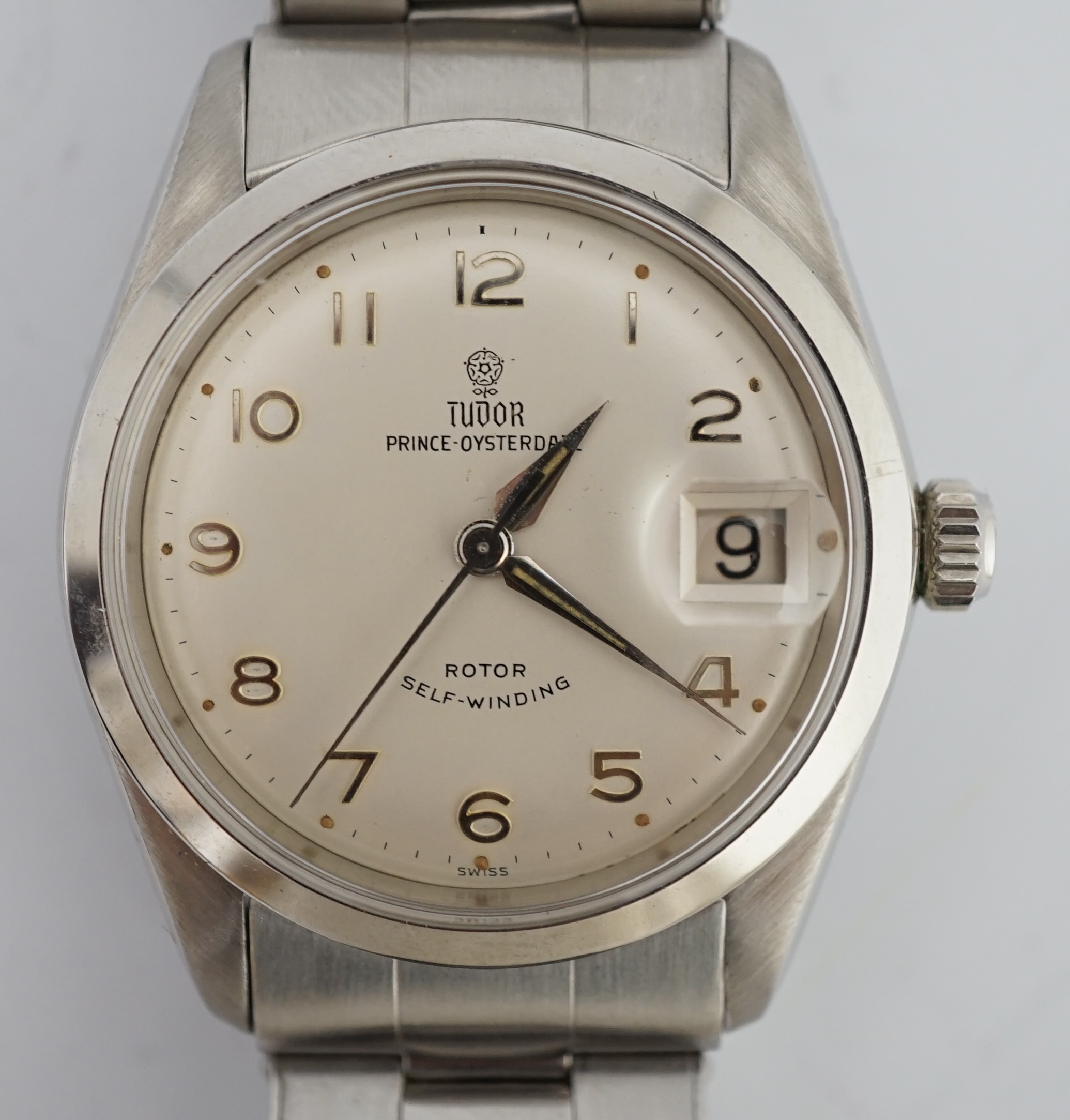 A gentleman's 1980's? steel Tudor Prince Oysterdate self-winding wrist watch